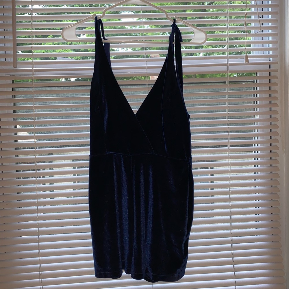 blue velvet romper